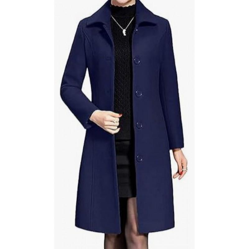 2026 Womens Elegant Wool-Blend Trench Coat