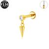 Korean-European F136 Titanium Zircon Pendant Lip and Ear Bone Stud Earrings, G23 Titanium Cool Style.