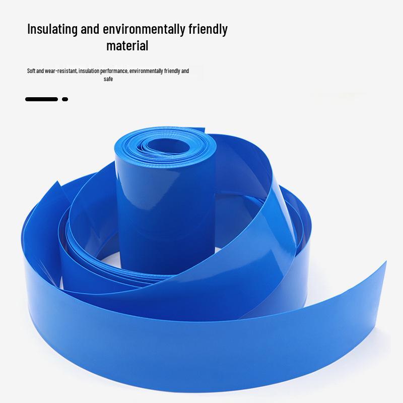 Blue PVC Heat Shrink Film for 18650 Battery Pack - Insulating, Protective, Flame Retardant Tube, 7-625mm.