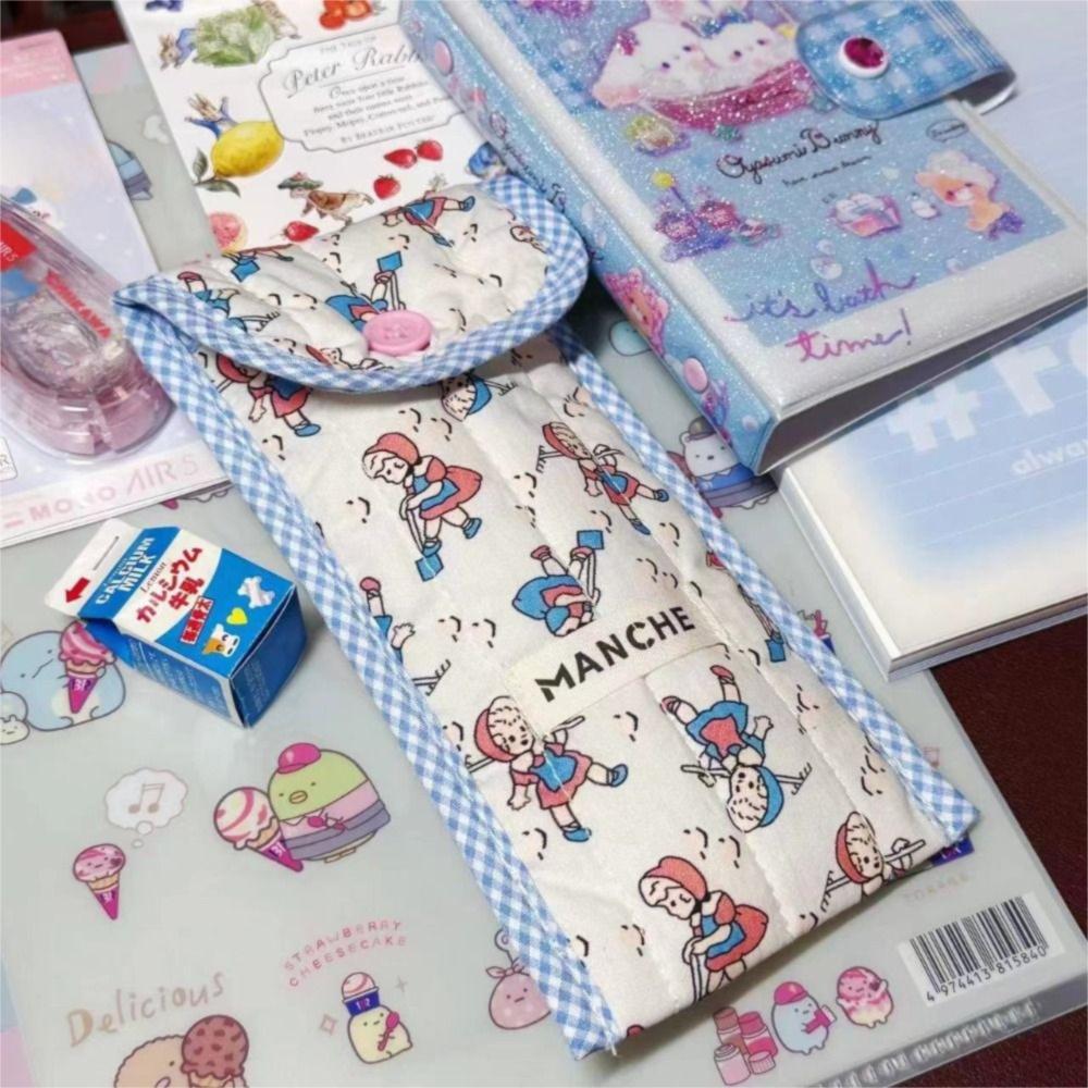 Retro Pastoral Style Pencil Case Soft Cotton Stationery Bag Cute Pen Bag  Student