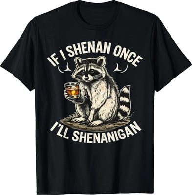 Waschbär Wenn ich einmal Unfug treibe, treibe ich Unfug Lustiges Unisex-T-Shirt
