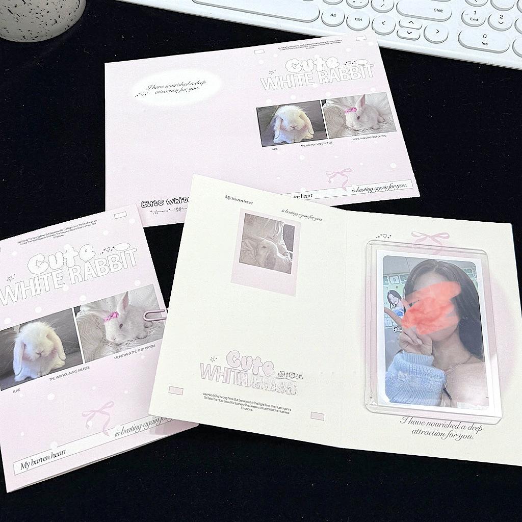 10Pcs Cute Korean Kpop Photocard Holder 3-inch Photocard Back Card Foldable Card Holder Decor Paper Board DIY Packing Material
