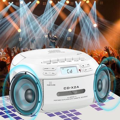 Portable CD Player With Bluetooth AM/FM Radio Versatile Playback Options Built-in Speaker USB MP3 With Tape Player And Recording