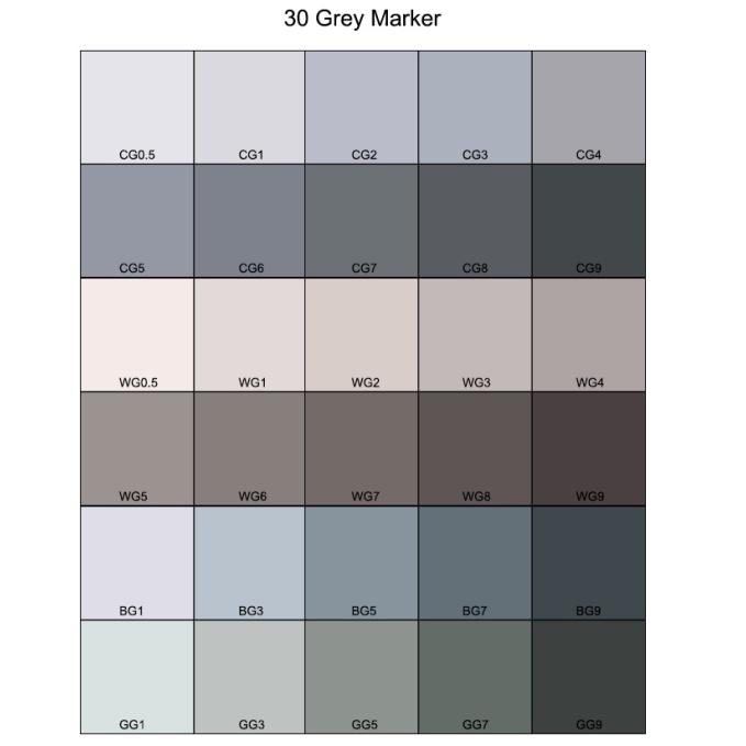 

30 Colors Marker Pen Set Grey Dual Head Sketch Alcohol-based Art Markers Painting Drawing Manga Design Mark Art Supplies