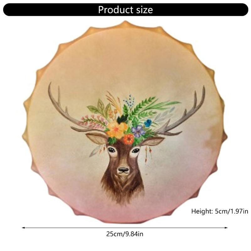 Unique Pattern Shaman Drum With Drumstick Siberian Drum Sound Healing Tool Home Ornament for Spiritual Music Meditation