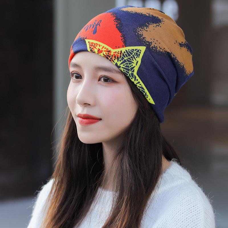 Fashion Double Head Cap Bib Twist Cap Multi-Functional Printed Scarf Cover Cap Neck Cap Face Mask Headscarf Cap C081