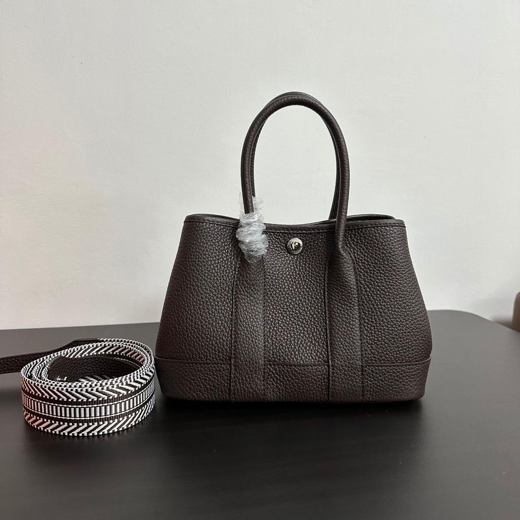 Top Layer TC Cowhide  Mini Garden Bag Genuine Leather Tote Bag Single Shoulder Crossbody Handbag Wide Shoulder Strap Women's Bag