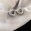 Light Luxury Metal Round Earrings Fashion Jewelry Geometric Circle Earrings Ladies Ear Studs  Party