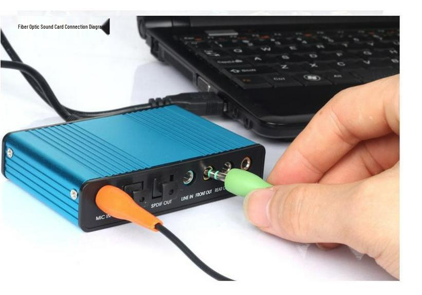 USB Aluminum Alloy External Sound Card for Network Chat, Gaming, and Recording with 7.1/5.1 Audio and Optical Fiber Support