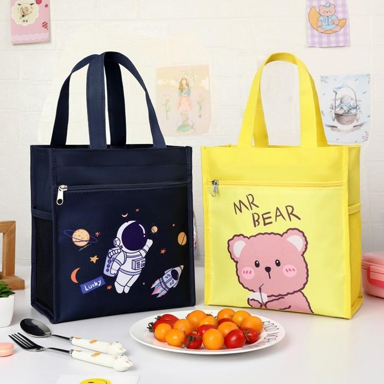 Cartoon Lunch Box For Kids Oxford Fabric Bento Bag For Elementary School Students