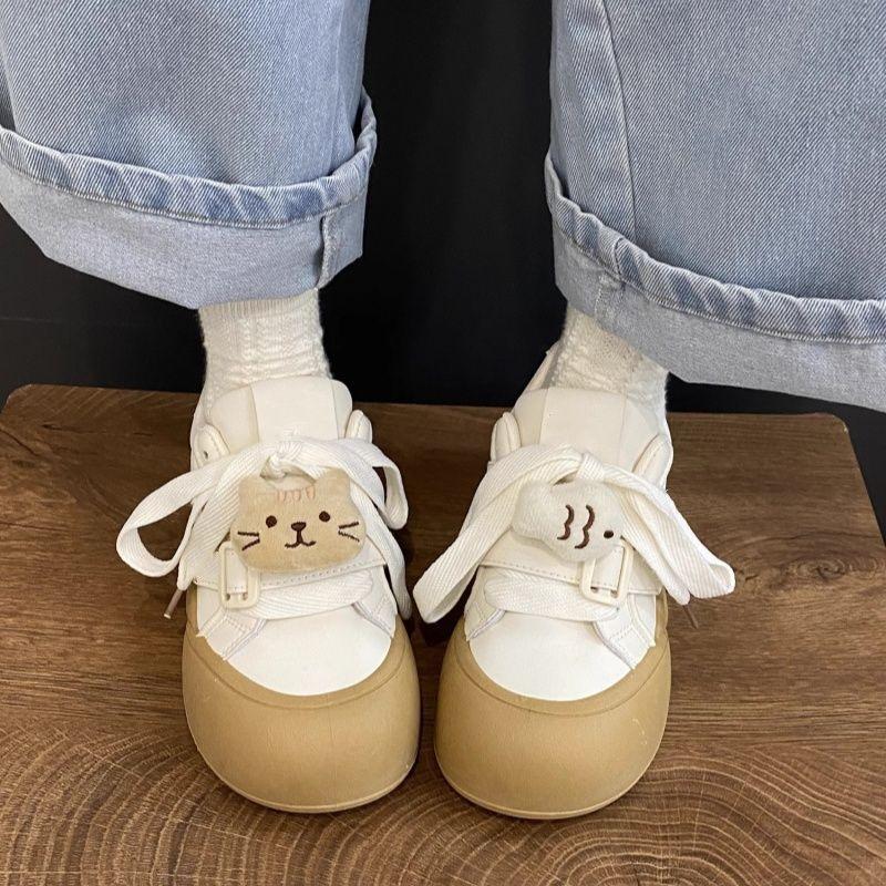 Dopamine Guochao niche original ugly cute KT small fish big head shoes women's new autumn platform puffs