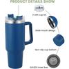 Vacuum Insulated Tumbler with Lid, Handle, and Straw. Double-walled, Large Capacity, Keeps Drinks Hot or Cold. Spill-proof, Stainless Steel, Wide-mout