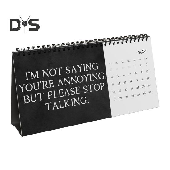 

Юмористический настольный календарь 2025 года, офисный рабочий календарь, ежемесячный календарь саркастических фраз, подарок Белого слона для коллег и друзей чёрный