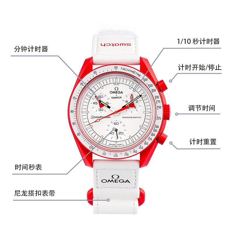 Swatch X Swatch Mission To Mars 42mm Watch SO33R100
