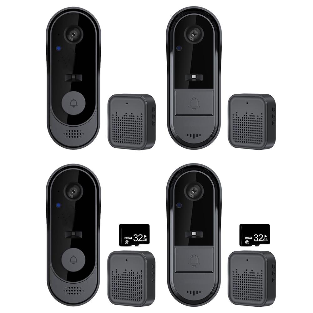 Wireless Video Doorbell with Chime 2-Way Talk Smart Video Doorbell Camera Night Vision Intelligent Doorbell for Home Security