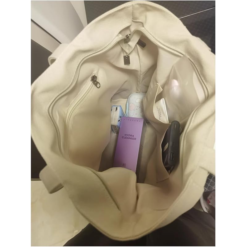 [Xpass] tote bag canvas a4 canvas tote canvas ladies men's Plain color With zipper With inside pocket bg102bro