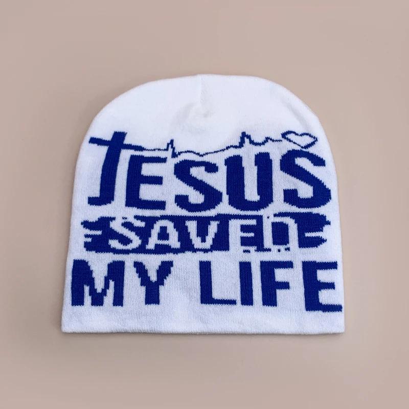 

Y2K Letter Cross Street Wool Knitted Hats Autumn And Winter Hip Hop Warm Personal Comfortable Versatile Fashion Jacquard Weave 54-62cm
