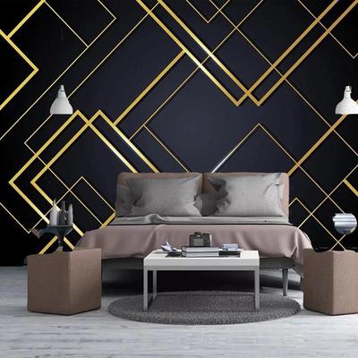 3D Photo Wallpaper Golden Lines Creative Geometric Mural Bedroom Living Room Sofa TV Background Wall Papers Home Decor