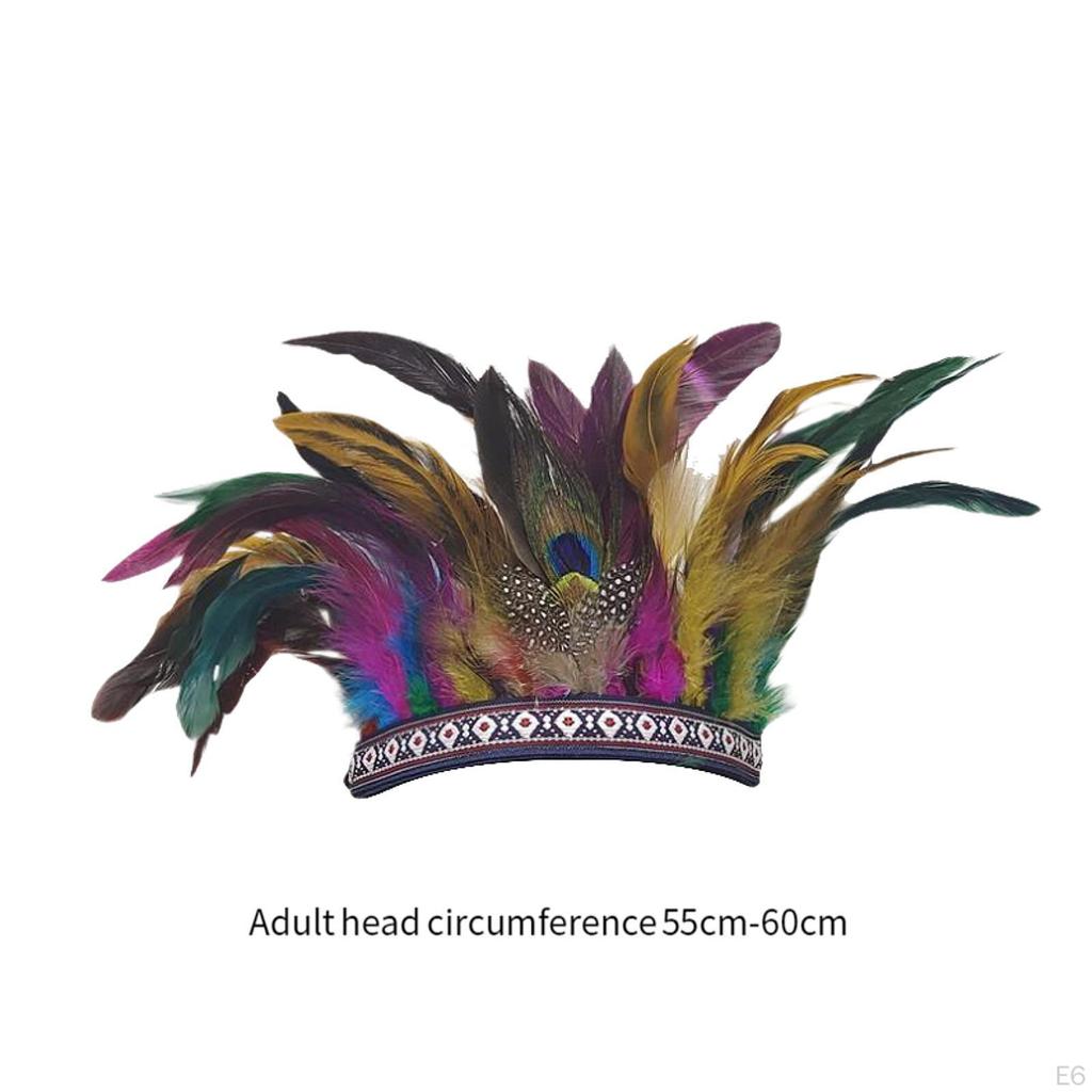 Feather Headdress Accessories Headband for Halloween Masquerades Role Playing
