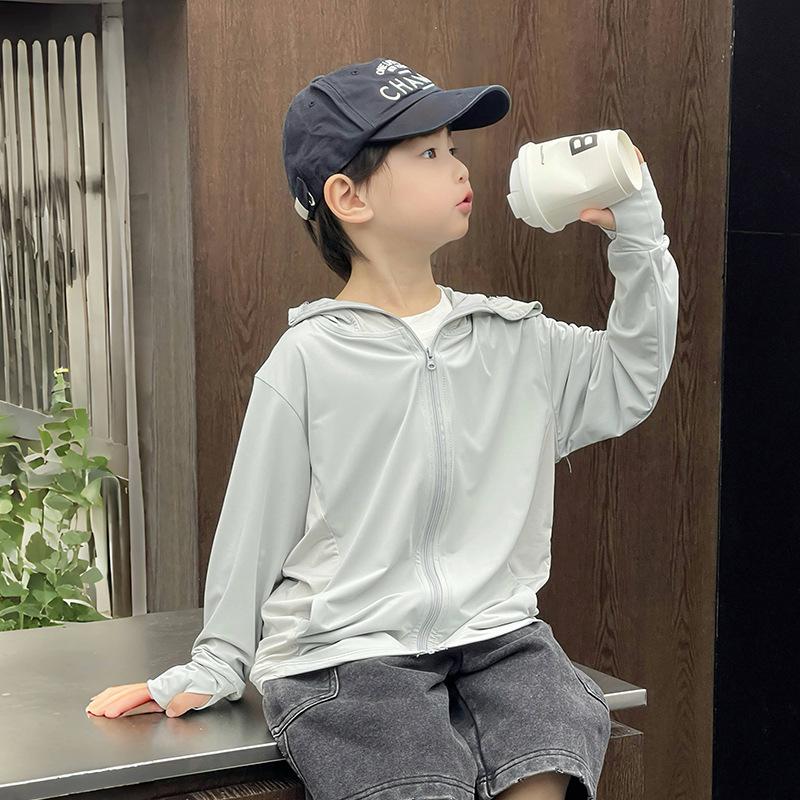 Children's Sunscreen Clothes, Boys and Girls UV Protection Upf10 Baby Ice Silk Breathable Sunscreen Clothes, Air-conditioned Shirts and Jackets