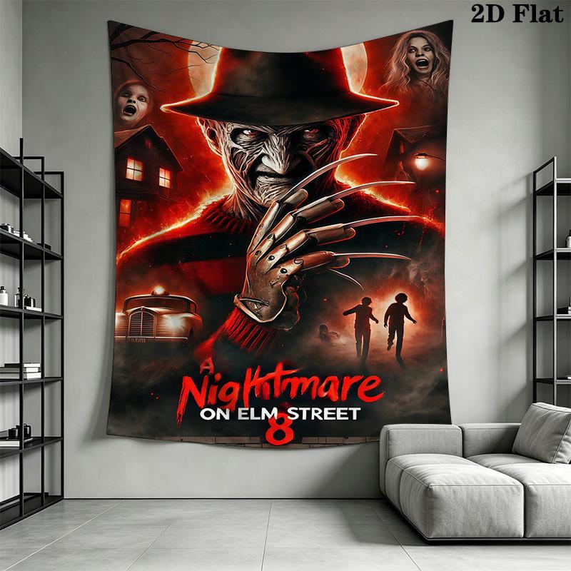 Horror Icon Tapestry Halloween Decor Tapestry Background Cloth Wallmounted Work Of Art Wall Decoration Background Cloth