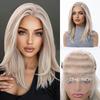 * HD large area lace wig medium black brown long straight hair fashion full hood lace Wig