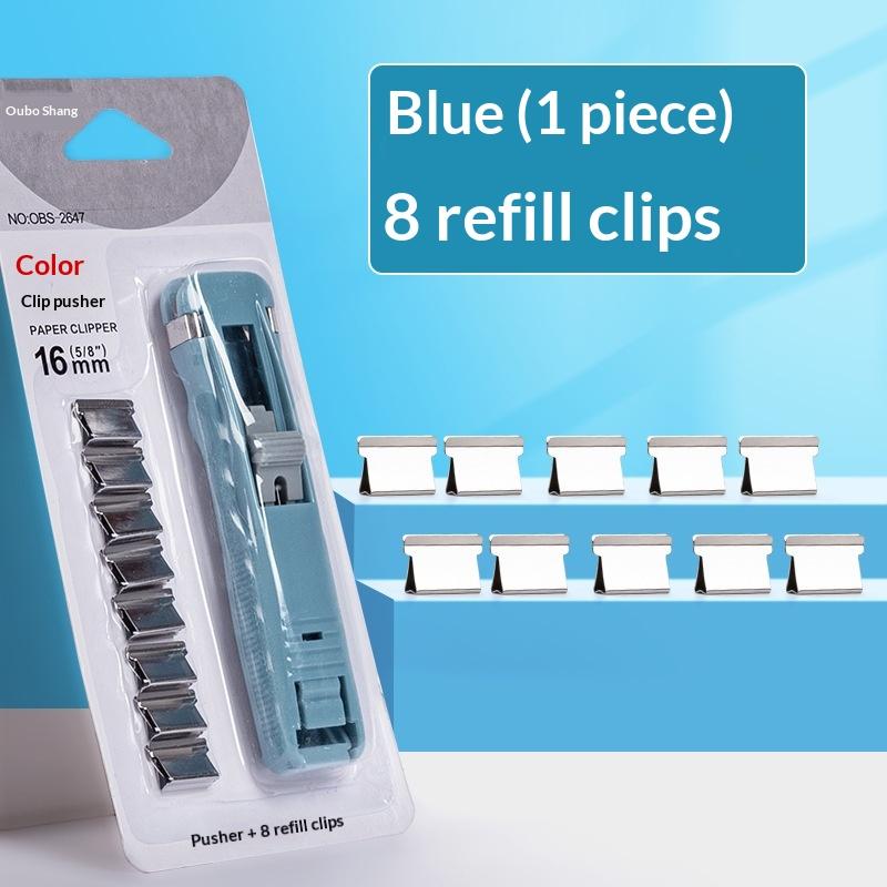 Mini Traceless Push Stapler Hand Clamp Reusable Tool for Office School File Paper Book Secure Portable Binding
