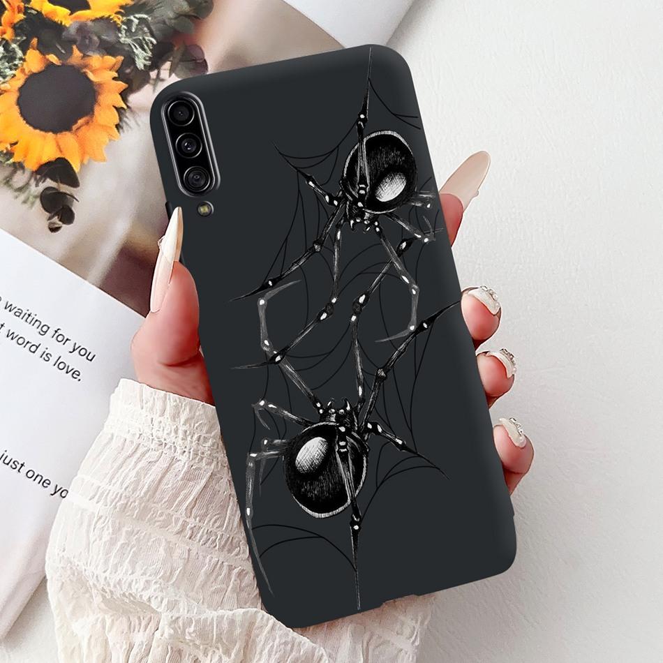 For Samsung Galaxy A90 5G Phone Case For Samsung A90 5G SM-A908B Elegant Floral Cat Painted Black Silicone Soft TPU Cases