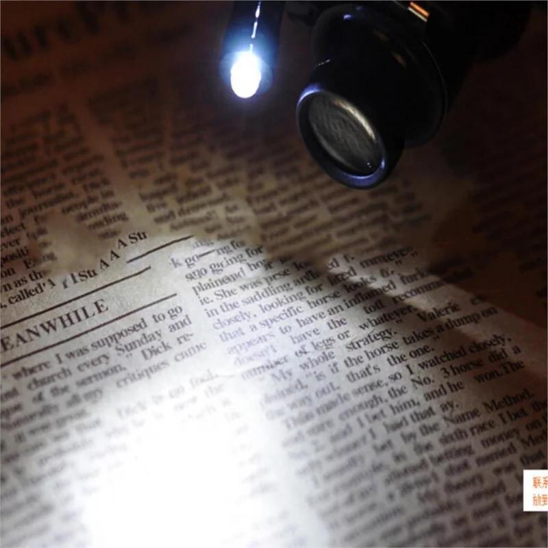 Professional 20X Magnifier Double Eye Glasses Type Watch Repair Jeweler Inspect Tool Magnifier with Two Adjustable LED Lights