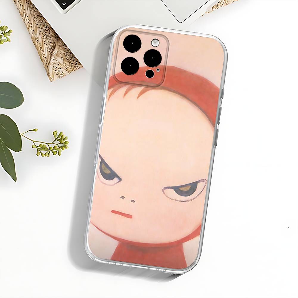 Cute Y-Yoshitomo Nara Phone Case For iPhone 17,16,15,14,13,12,11 Pro,Max,Plus,X,XS,XR,SE4,E Mini Transparent Soft Cover