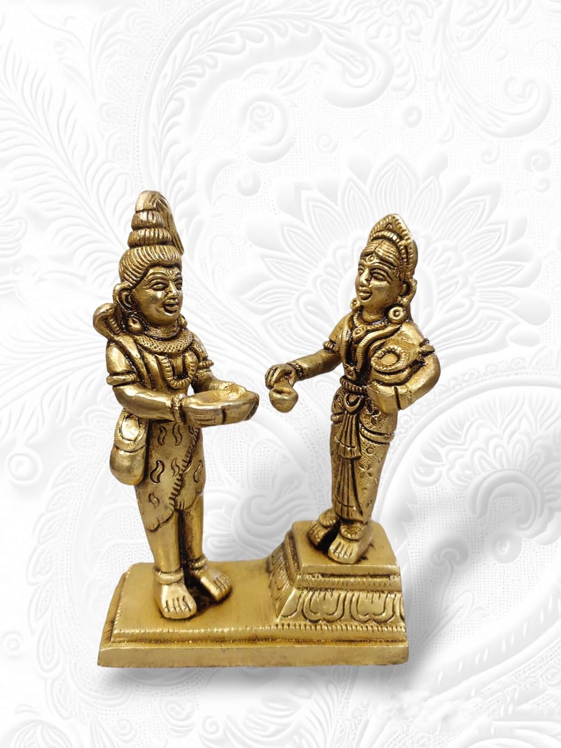 

Gold Annapurna Devi Giving Bhiksha To Shankar Ji, Religious Idol, Home Decor