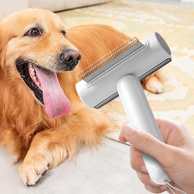 Cat Comb Dog Hair Brush With Lint Remover Stainless Steel Cat Dematting Tool For Kittens Puppies Medium Large Animals