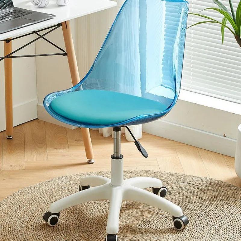 Computer Chair Rotary Wheel Lifting Family Makeup Chair Simple Transparent Small Space Office