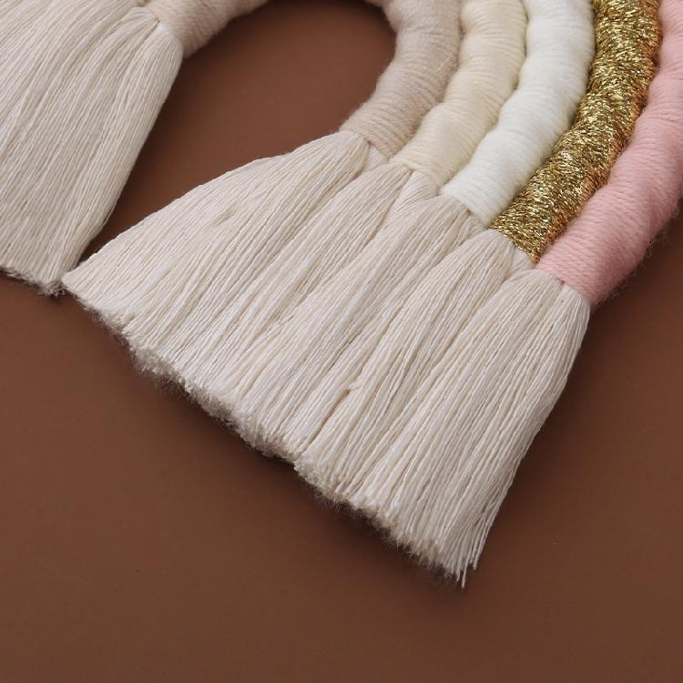 Colorful Woven Macrame Rainbow Wall Decor Party Decoration for Kids Baby Nursery
