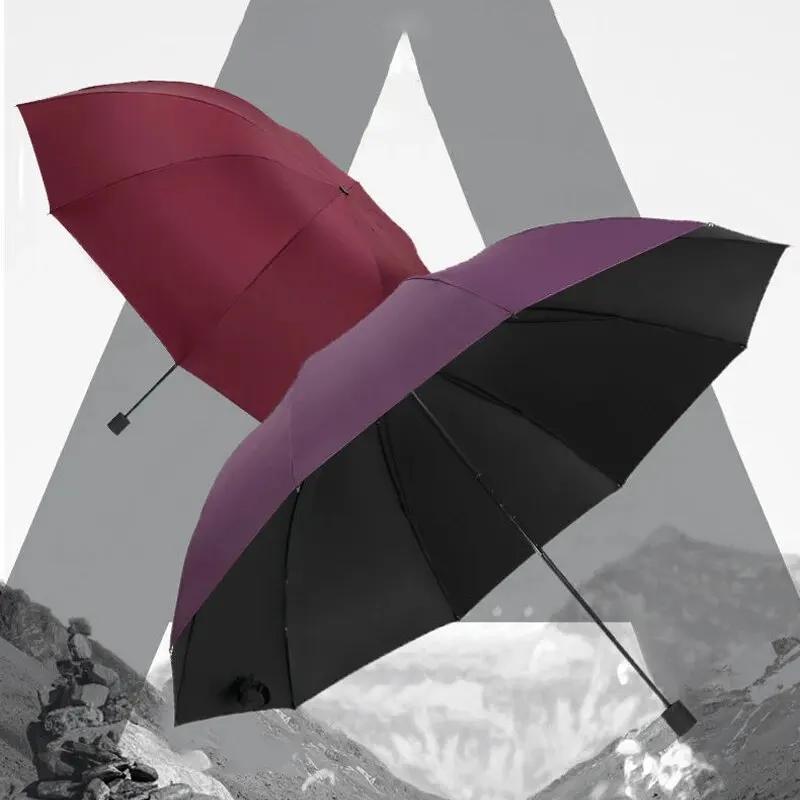 High-Quality 130cm Ten-Bone Umbrella with Reinforced Frame Strong Waterproof Windproof Manual Large Umbrella for Protection
