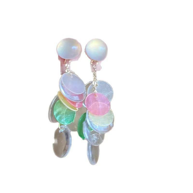 Exquisite Colorful Tassel Shell Earrings - Unique Summer Beach Resort Style for Women