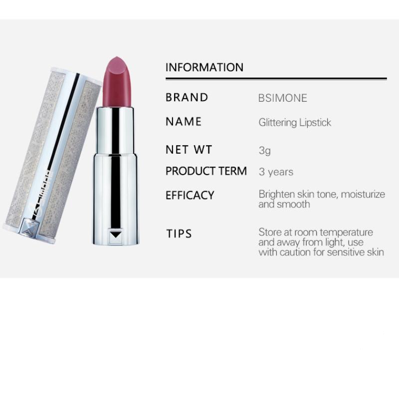 BSIMONE mała srebrna tubka matowa szminka szminka odżywcza nawilżająca antyadhezyjna szminka do makijażu