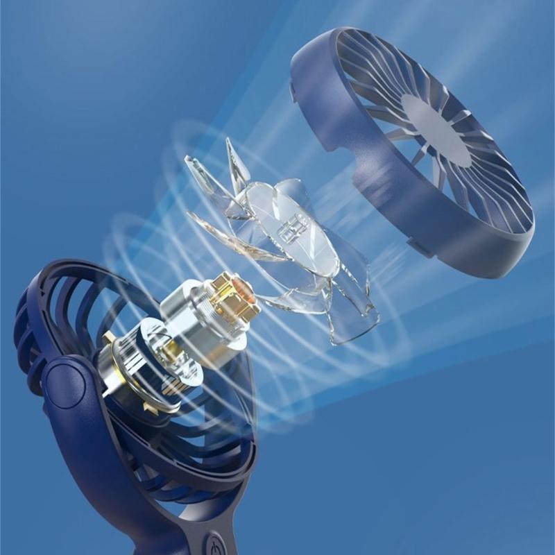 Handheld Fan Portable Fan Rechargeable Small Pocket Fan with 5 Speed Foldable Hook for Office Outdoor Indoor Pocket Fan