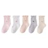 Set Sweet Baby Girl Socks Summer Breathable Mesh Short Sock for Toddler Korean Print Ruffled Cotton Kids Socks