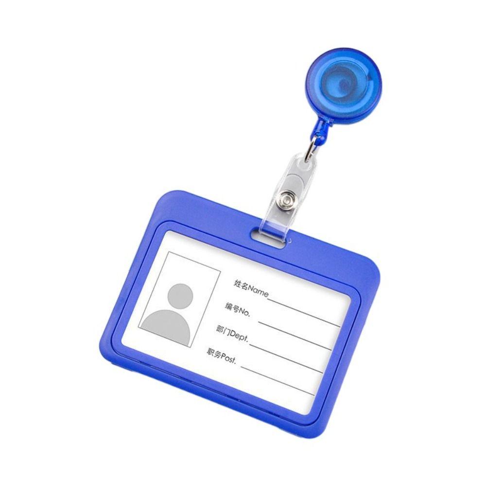 

Пластиковый карман-чехол для карточки с клипсой, однотонные бизнес-холдеры для кредитных карт, офис royal blue-A