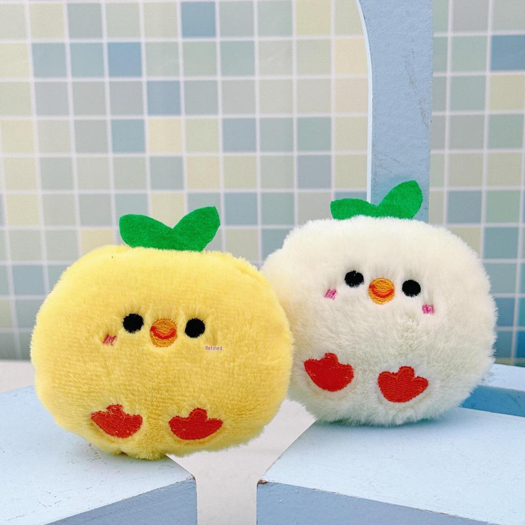 Versatile Plush Green Leaf Chick Keychain: Unisex Charm, Couple Pendant, Backpack Accessory, Chicken Doll, Bouquet Accent.