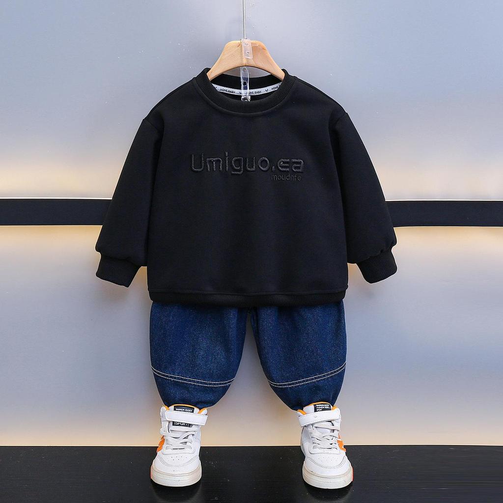 Boys' 2025 Korean Style Autumn Sweatshirt - Cool, Handsome Casual Top