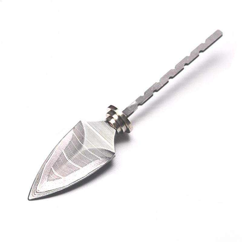 

Полуфабрикат DIY Дамасская сталь Сетчатый узор Игла-нож для чая пуэр и темного чая для чайной церемонии DIY Заготовка для ножа светло-серый