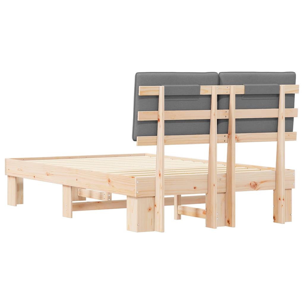 Bed Frame with Upholstered Headboard Light Grey 120 x 190 cm