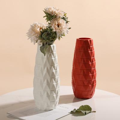 Plastic Flower Vase Indoor Outdoor Modern Real Dried Flower Holder Floral Arrangement Container Living Room Bedroom Table Centerpiece Decoration