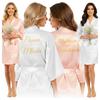 Set of Robes Bride and Bridesmaid White Pink Size L
