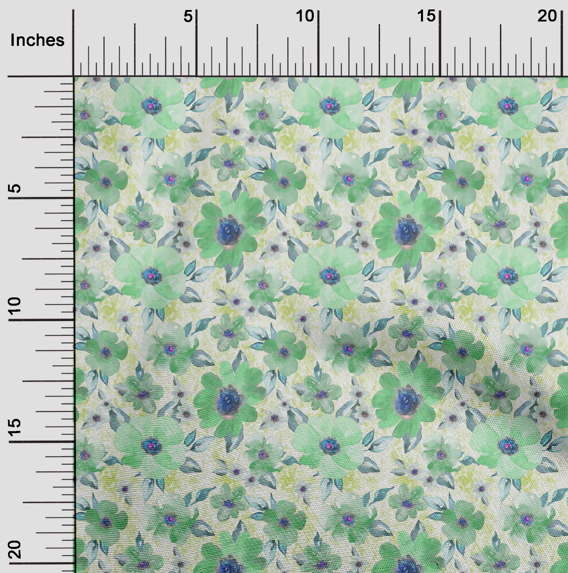 

OneOone Georgette Віскоза Baby Blue Fabric Leathers & Watercolor Flower Floral Craft Projects Decor Fabric Printed By The Yard 42 Inch 42 Inch Wide - Viscose Chiffon м ята зелений колір