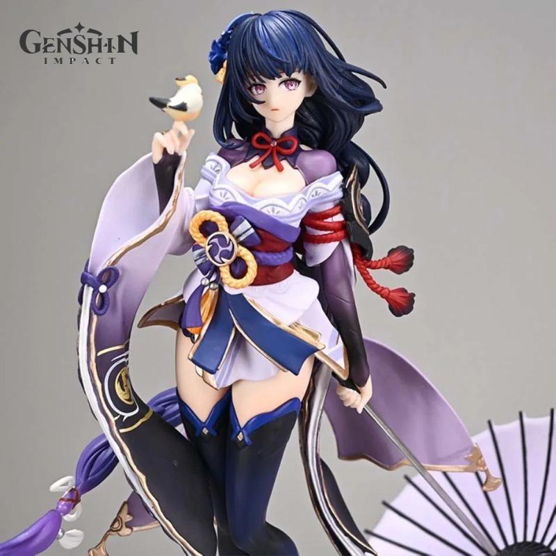 22cm Genshin Impact Game Raiden Shogun Action Figure Scale Ratio Model Decorative Ornaments Anime Statue Collection Toys Playsets Gift Present