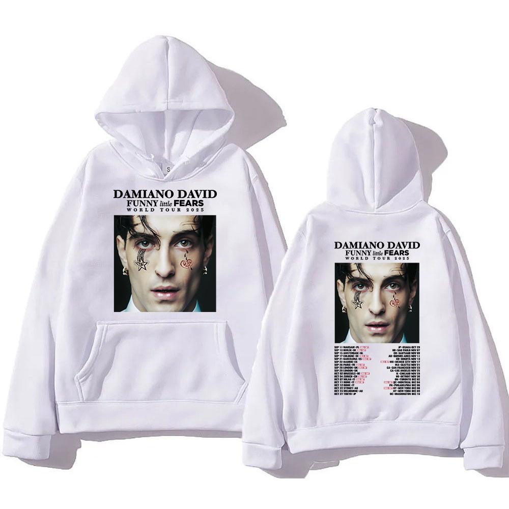 Damiano David World Tour 2025 Hoodie Funny Little Fears Men/women Hoodies Harajuku Aesthetic Winter Clothes Pullover Sweatshirt