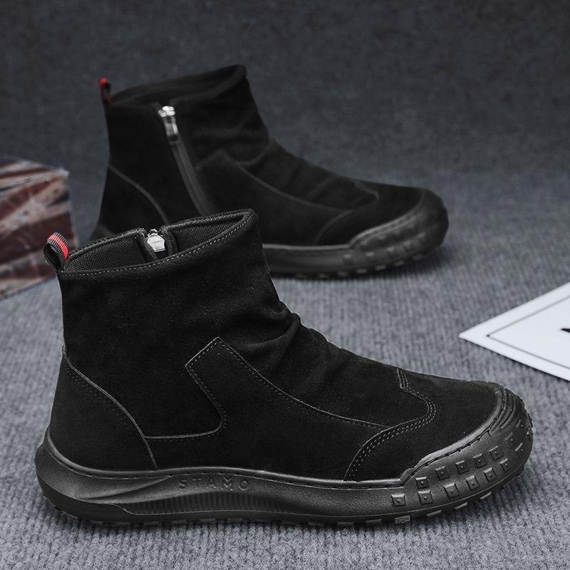 Casual Comfortable Fashionable High Top Boots Autumn New Breathable Workwear Shoes Trendy  Versatile Anti Slip Safety Shoes